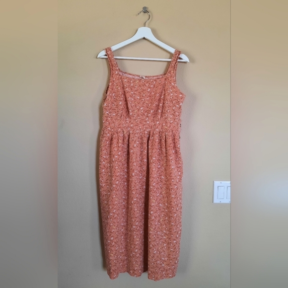 ANA Orange Floral Cotton Dress - Picture 1 of 8